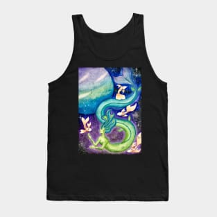 Pisces Astrological Sign Space Portrait Tank Top